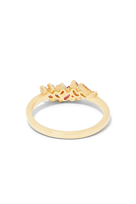 Multi-color Sapphire and 18K Gold Mini Ring